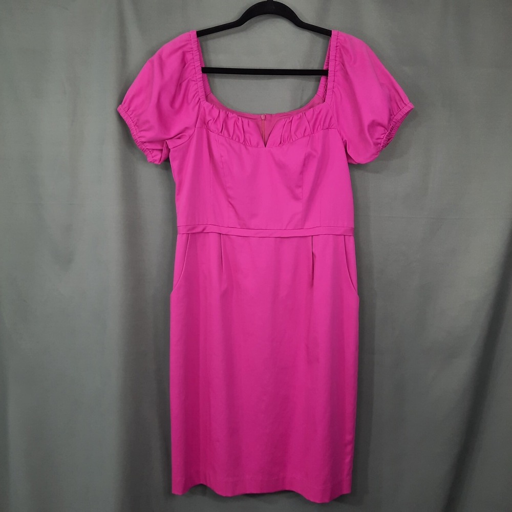 VTG Nanette Lepore Dress Pink Lined Sheath Pockets Womens 10 Y2K Coquette Preppy
